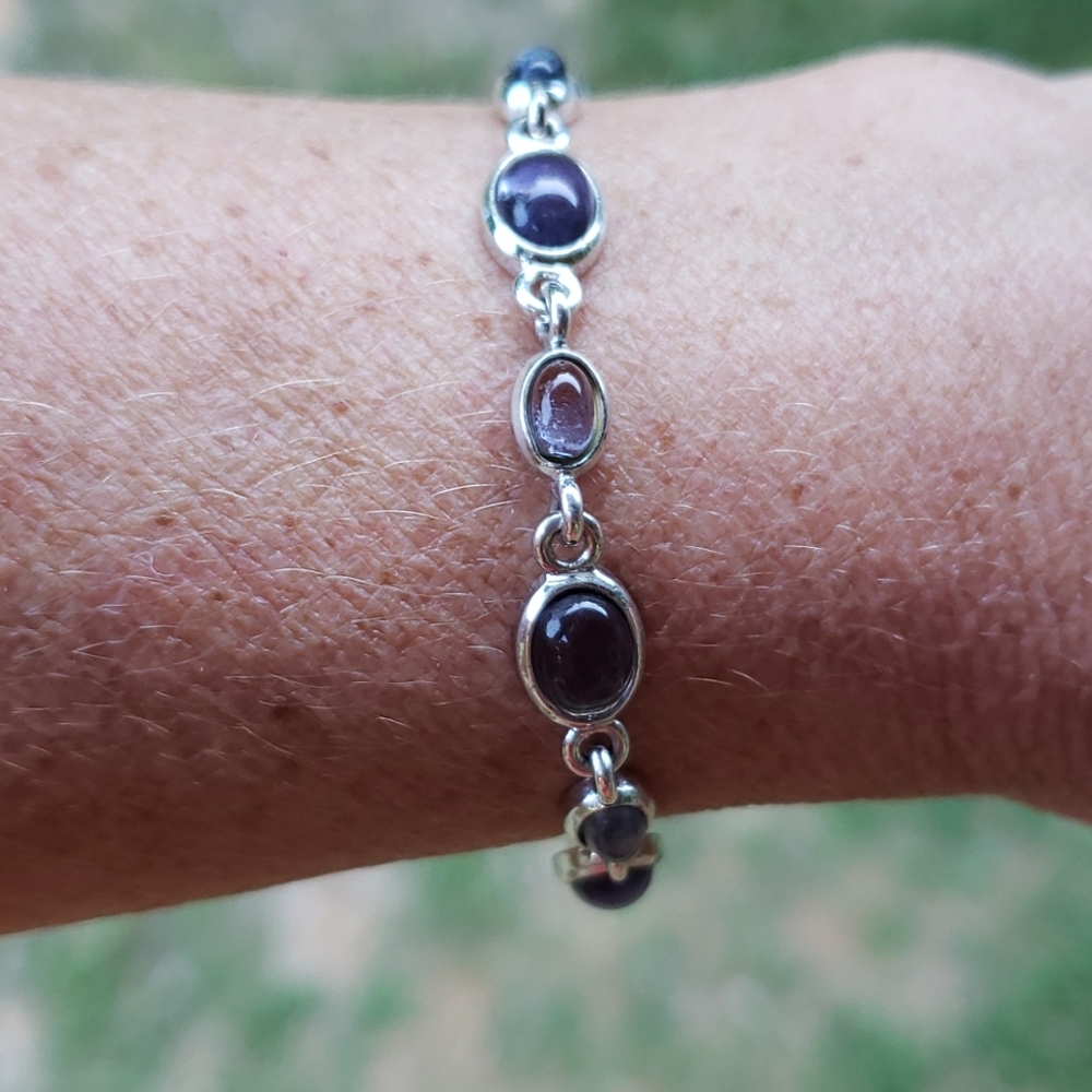 Purple and silver bracelet